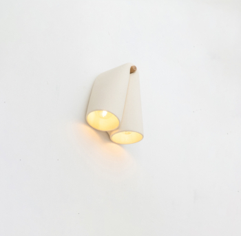 Handmade ceramic wall light | Sconce | Contemporary Design | White Folded Clay | Lighting | Sculptural | Wall Art | Light fixture