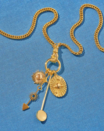 GOLD CHARM SCOOPER NECKLACE