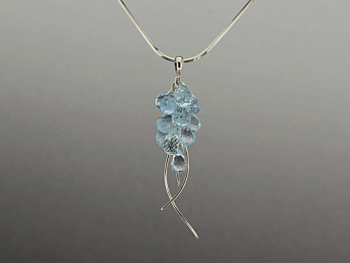 Blue topaz jellyfish pendant 
