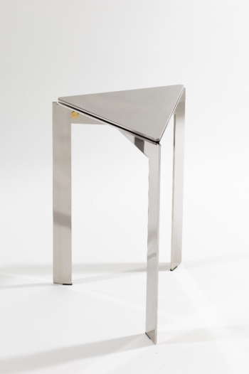 barh joined T50.3 c - Limited edition high polished stainless steel triangular side table