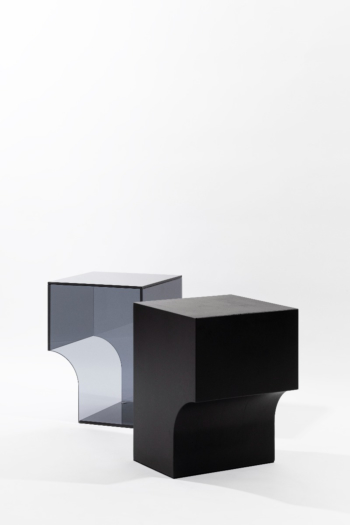 barh arch 01 -contemporary stool or side table in black stained oak wood