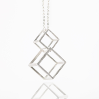 Double Cube Pendant Necklace