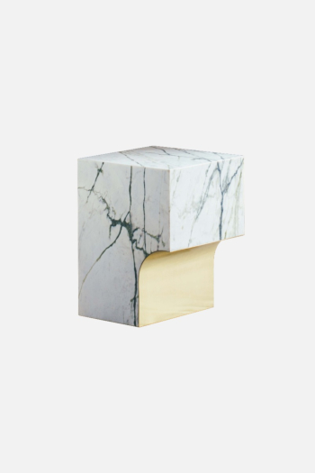 barh arch 01.1 c - limited edition contemporary stool or side table in marble & brass