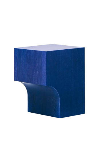 barh arch 01 - contemporary stool or side table in blue stained oak wood