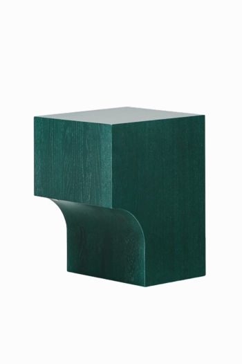barh arch 01 - contemporary stool or side table in green stained oak wood