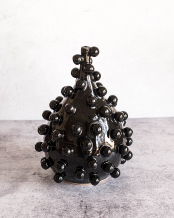 Black Teardrop Blob Vase