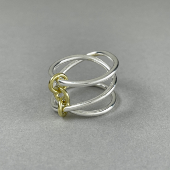 Gold Chained Spiral Ring