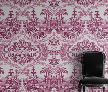 Delft Baroque Wallpaper - Pink 
