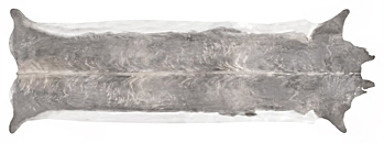 Super Long Stretched Cowhide Rug - Small Bleached