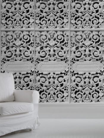 White Cast Iron Lace Wallpaper
