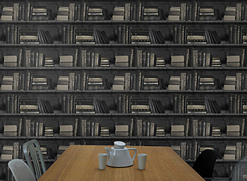 Bookshelf Wallpaper - Dark Bookshelf Wallpaper