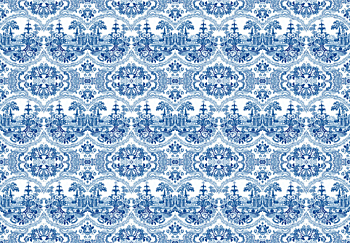 Delft Baroque Wallpaper - Blue 