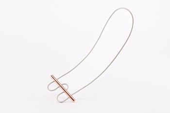 180° Copper Necklace No. 1 with Gray Cord