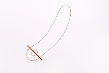 180° Copper Necklace No. 2 with Gray Cord