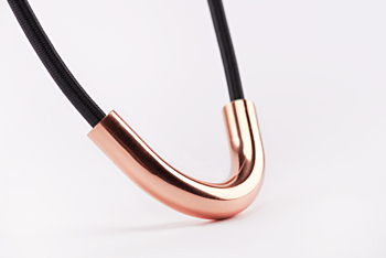 60° Copper Necklace with Black Cord