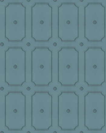 Slate Blue Georgian Dot Panelling Wallpaper