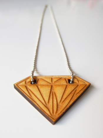 Diamond Necklace - Wood