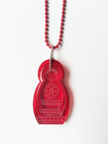 Matrushka necklace - Red