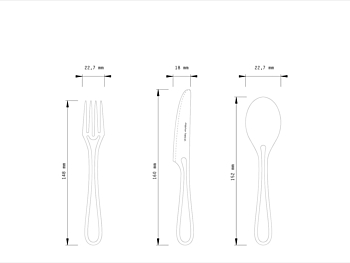 Outline cutlery kids size glossy finish