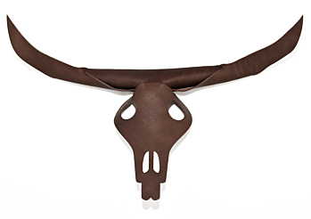 'Bison' leather stag head skull