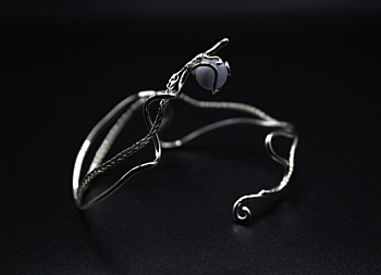 Anelise bracelet- delicate silver and pearl bracelet, dainty adjustable bangle