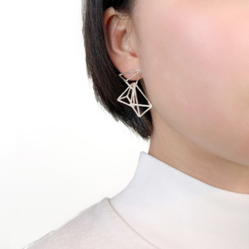 Textured Triangle Statement Earrings
