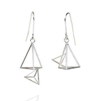 Double Triangle Dangle Earrings