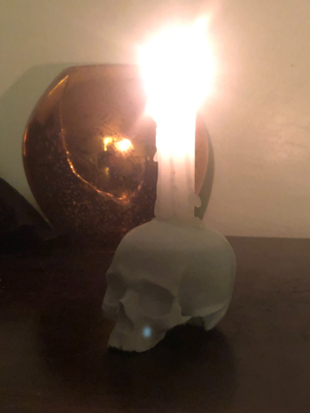 Skull Candlestick Holder / Spooky Halloween Decor / 3D Printed / Free Shipping