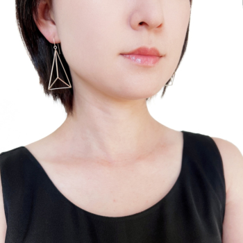 3D Triangle Earrings