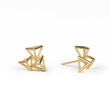 Stacked Triangles Stud Earrings