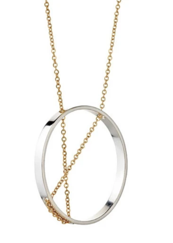 Inner Circle Necklace Sterling Silver and Gold