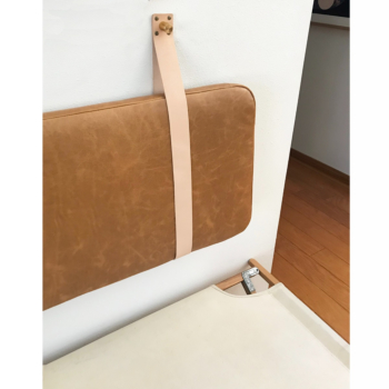 Honey Leather Hanging Headboard with Leather Straps - King, Cal King, Queen, Double or Single