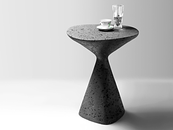 Black sculptural side table, accent furniture by Donatas Žukauskas