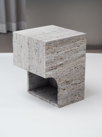 barh arch 01.2 c - Contemporary Travertine Stool or Side Table