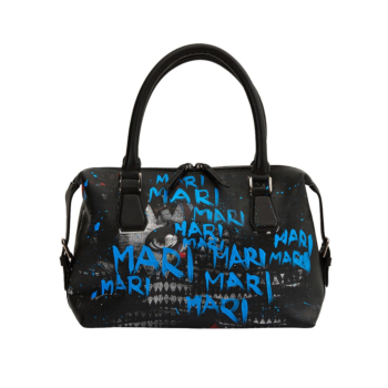 [MARI MARI] Blue Lettering Hand-painted Tote Bag